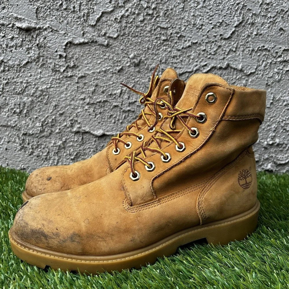 Timberland Boots Men Size 10 high top wheat boots casual hiking combat Lace